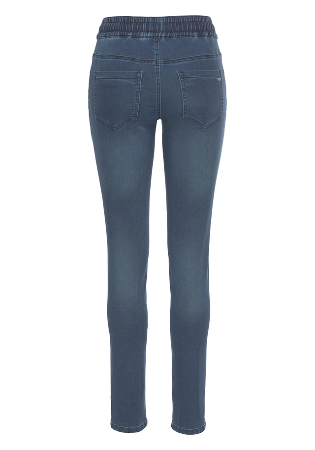Arizona Stretch-Jeans weites Bein, normale Leibhöhe, knöchellang, mit Used-Waschung
