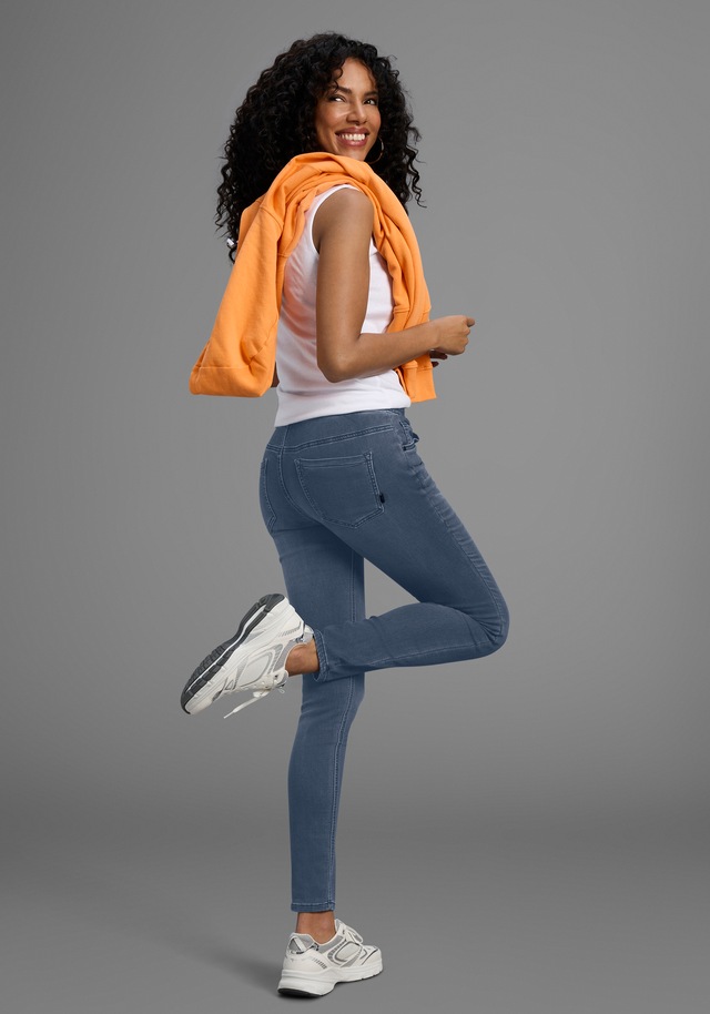 Arizona Stretch-Jeans weites Bein, normale Leibhöhe, knöchellang, mit Used-Waschung