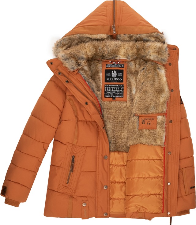 Marikoo Winterjacke »Nekoo« mit Kapuze stylische Damen Steppjacke mit großer Kapuze