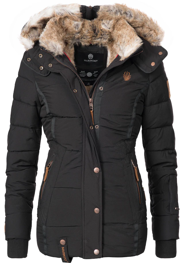 Marikoo Winterjacke »Nekoo« mit Kapuze stylische Damen Steppjacke mit großer Kapuze