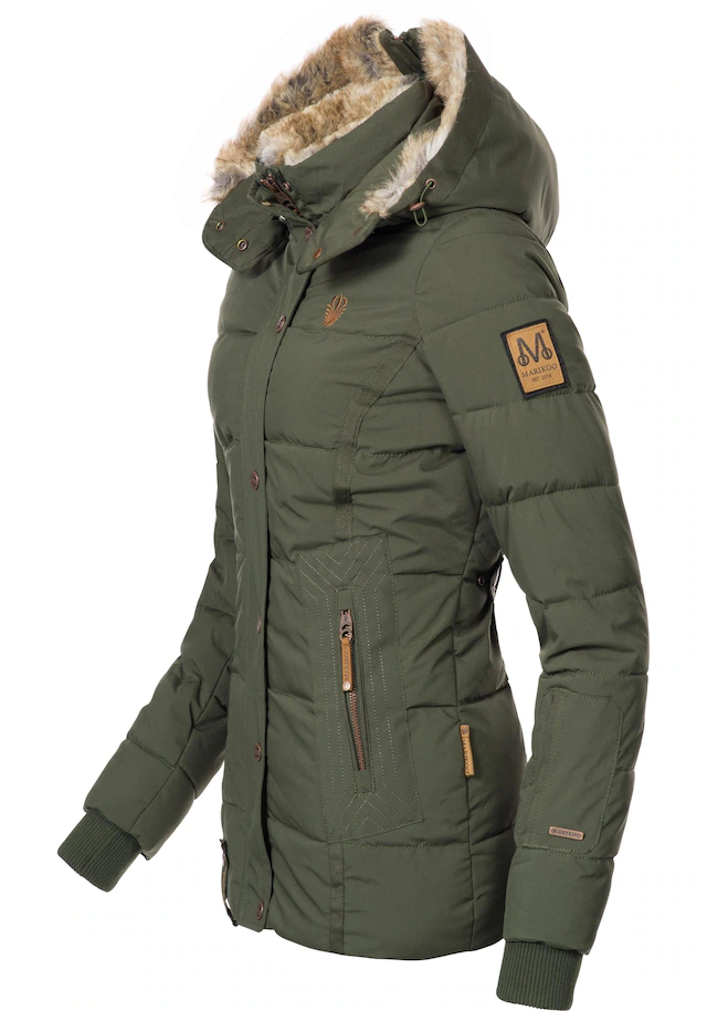 Marikoo Winterjacke »Nekoo« mit Kapuze stylische Damen Steppjacke mit großer Kapuze