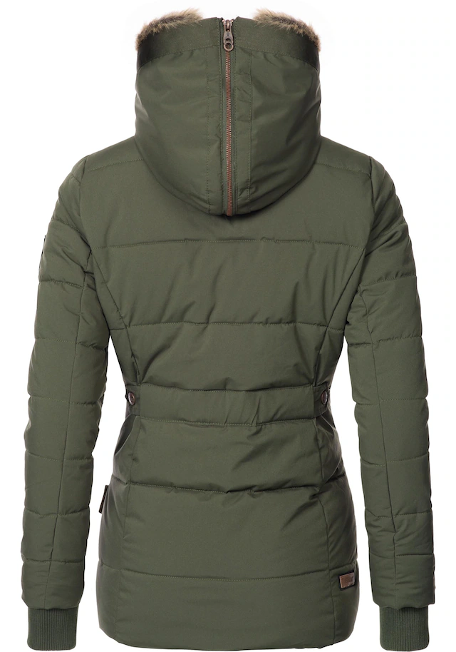 Marikoo Winterjacke »Nekoo« mit Kapuze stylische Damen Steppjacke mit großer Kapuze