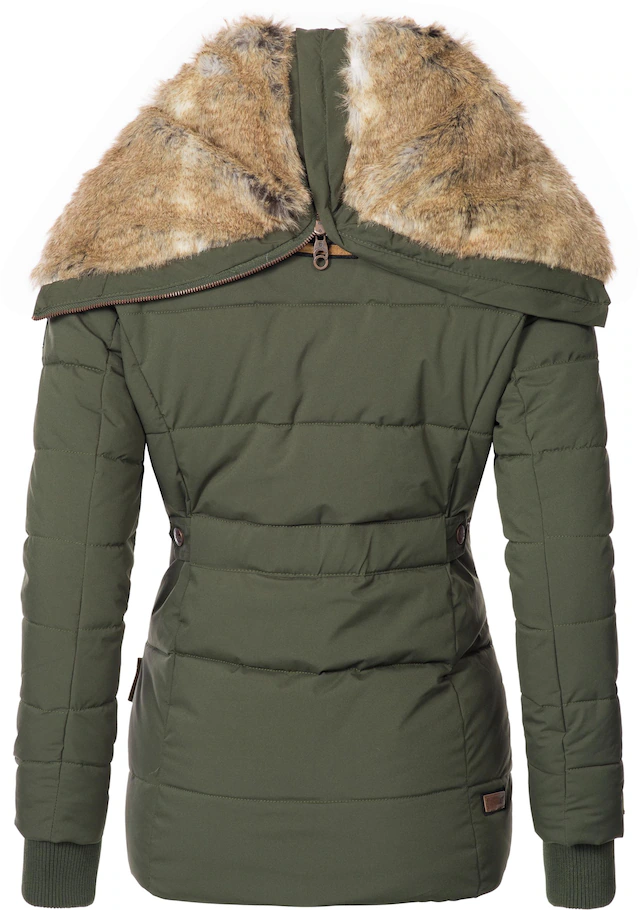 Marikoo Winterjacke »Nekoo« mit Kapuze stylische Damen Steppjacke mit großer Kapuze
