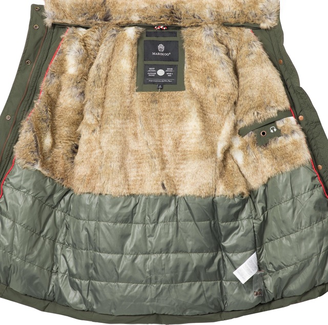 Marikoo Winterjacke »Nekoo« mit Kapuze stylische Damen Steppjacke mit großer Kapuze