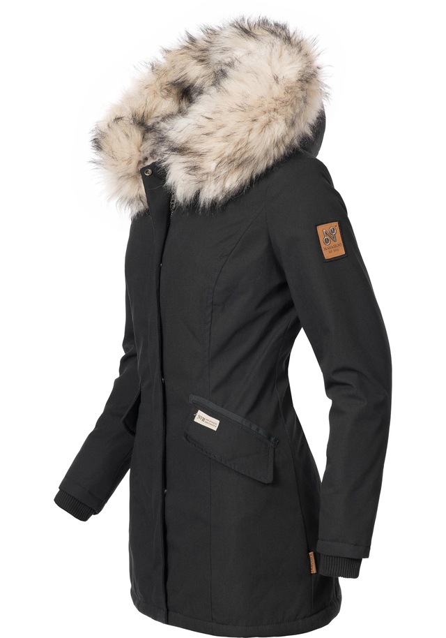 Navahoo Wintermantel »Cristal« stylischer Damen Winterparka mit Kunstfell-Kapuze