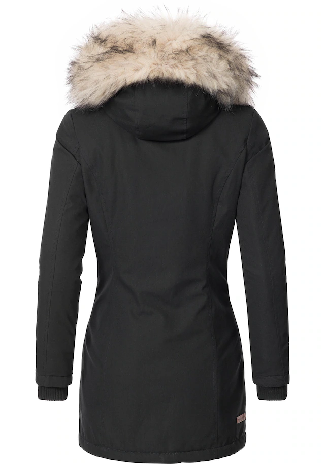 Navahoo Wintermantel »Cristal« stylischer Damen Winterparka mit Kunstfell-Kapuze