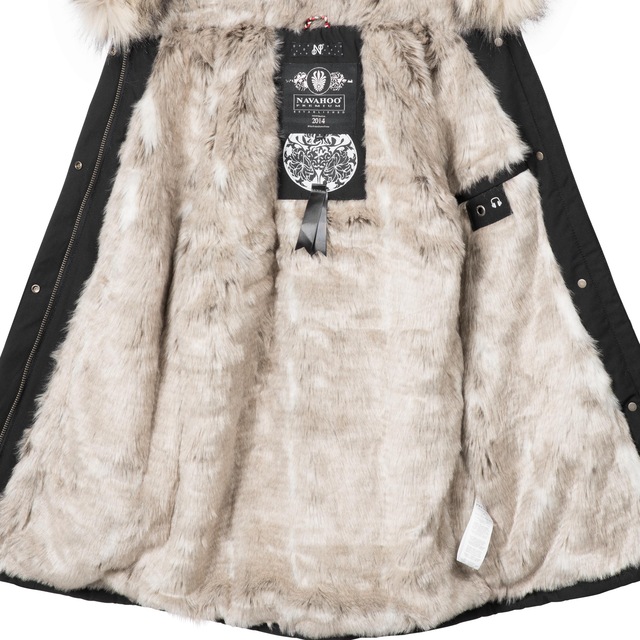 Navahoo Wintermantel »Cristal« stylischer Damen Winterparka mit Kunstfell-Kapuze