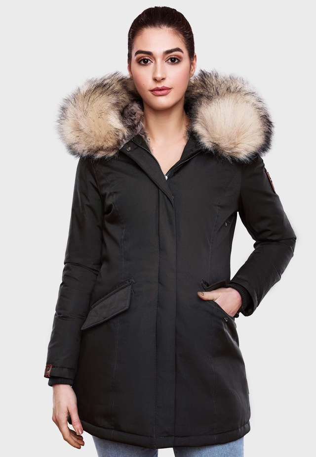 Navahoo Wintermantel »Cristal« stylischer Damen Winterparka mit Kunstfell-Kapuze