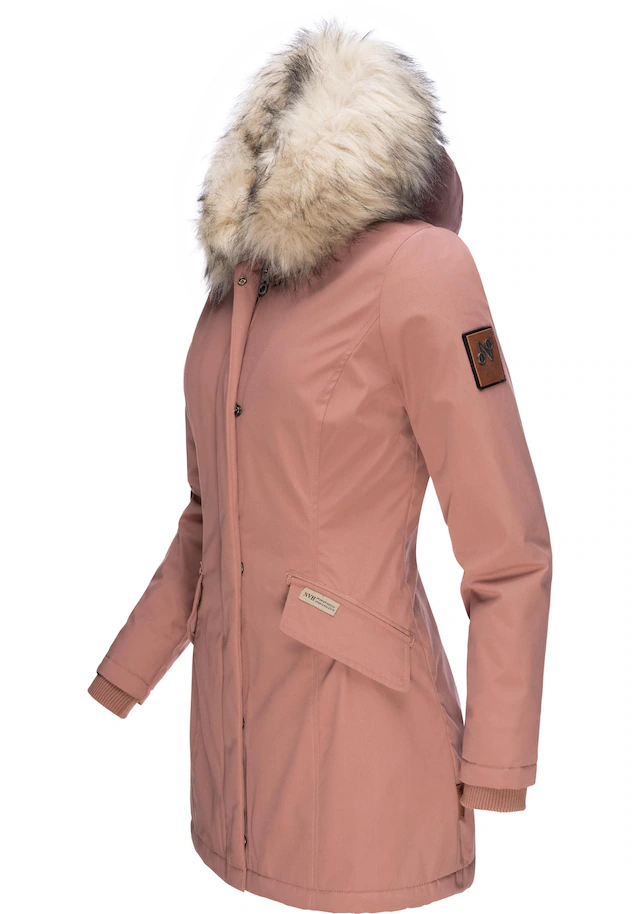 Navahoo Wintermantel »Cristal« stylischer Damen Winterparka mit Kunstfell-Kapuze