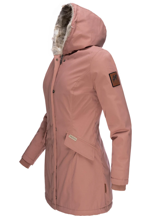 Navahoo Wintermantel »Cristal« stylischer Damen Winterparka mit Kunstfell-Kapuze