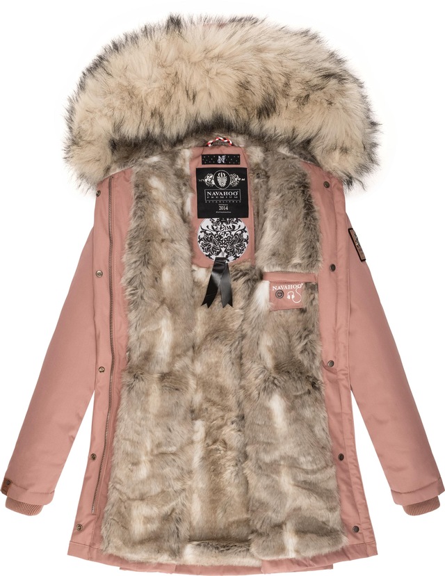 Navahoo Wintermantel »Cristal« stylischer Damen Winterparka mit Kunstfell-Kapuze