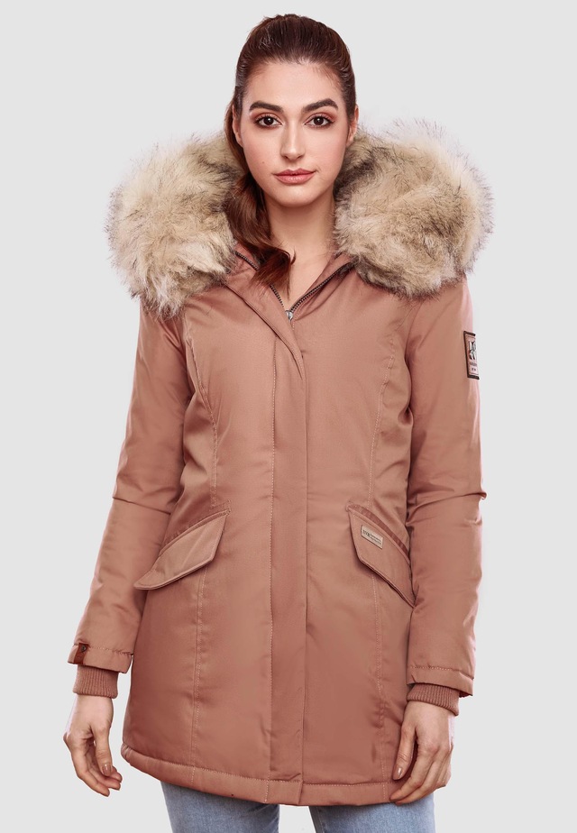 Navahoo Wintermantel »Cristal« stylischer Damen Winterparka mit Kunstfell-Kapuze