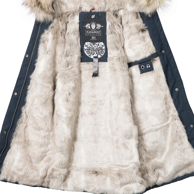 Navahoo Wintermantel »Cristal« stylischer Damen Winterparka mit Kunstfell-Kapuze