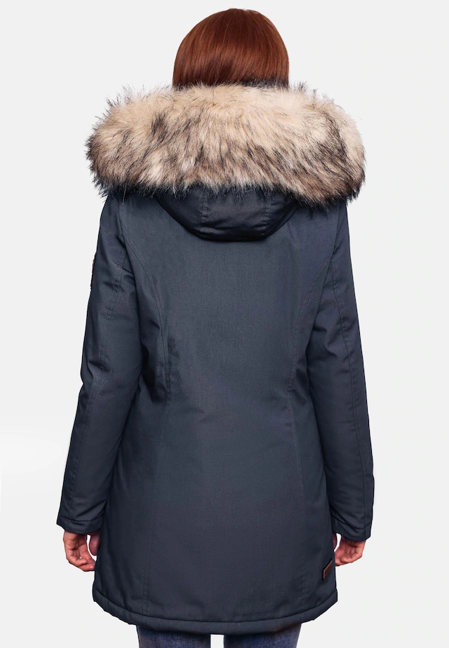 Navahoo Wintermantel »Cristal« stylischer Damen Winterparka mit Kunstfell-Kapuze