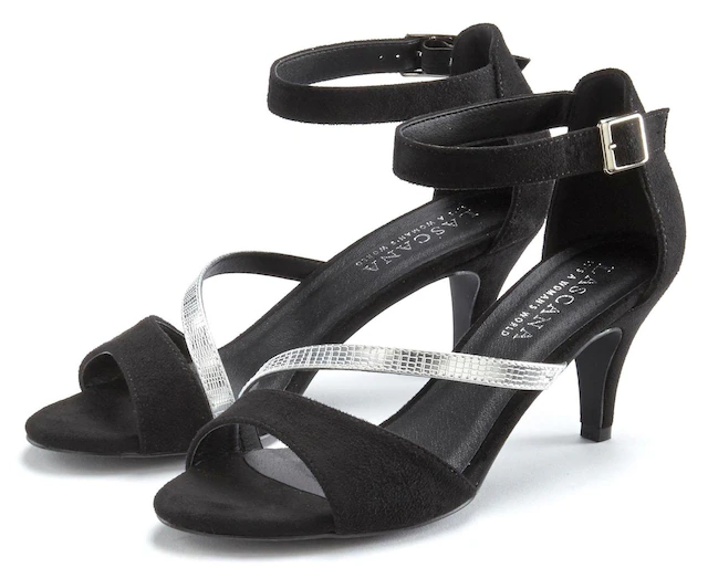 LASCANA Sandalette »offener Schuh, Riemchensandalette, Sommerschuh« High-Heel-Sandalette mit Riemchen VEGAN