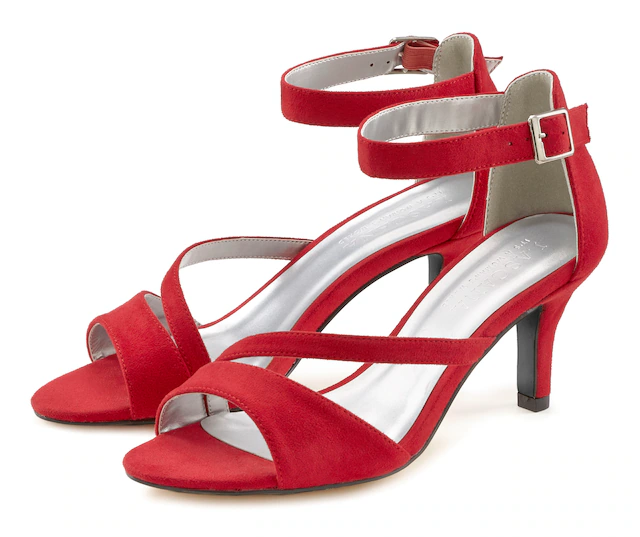 LASCANA Sandalette »offener Schuh, Riemchensandalette, Sommerschuh« High-Heel-Sandalette mit Riemchen VEGAN