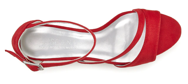 LASCANA Sandalette »offener Schuh, Riemchensandalette, Sommerschuh« High-Heel-Sandalette mit Riemchen VEGAN