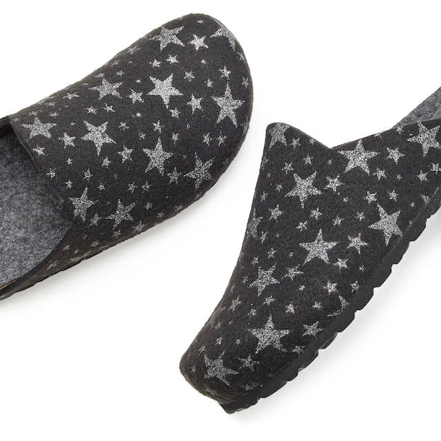 Vivance Dreams by Lascana Hausschuh »Pantolette, Clog, Pantoffel,« aus Filz mit wärmenden Korkfußbett & Sternenprint