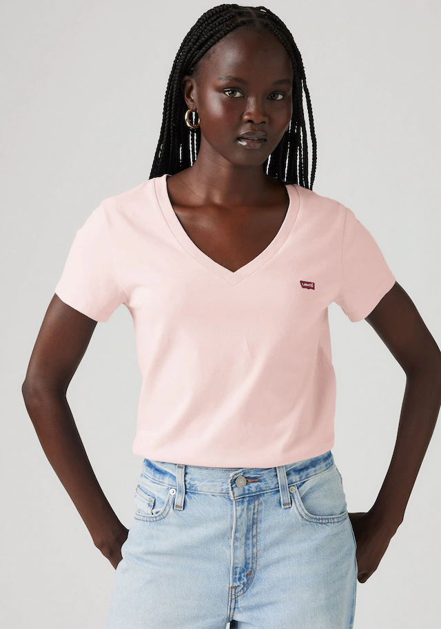Levi's® V-Shirt »Perfect Tee« mit kleinem Batwing- Logo