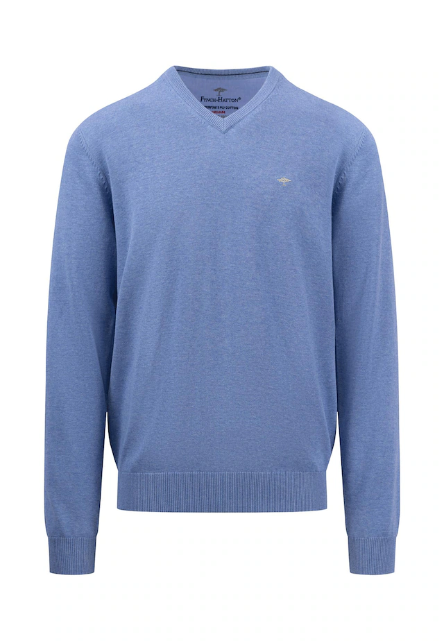 FYNCH-HATTON Strickpullover »FYNCH-HATTON Pullover mit V-Kragen« aus Baumwolle, mit V-Ausschnitt, bequeme Passform