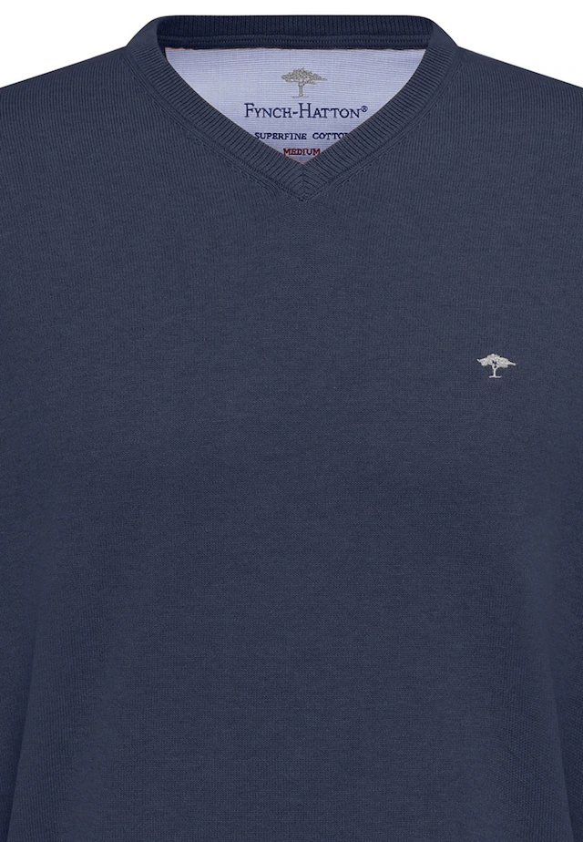 FYNCH-HATTON Strickpullover »FYNCH-HATTON Pullover mit V-Kragen« aus Baumwolle, mit V-Ausschnitt, bequeme Passform