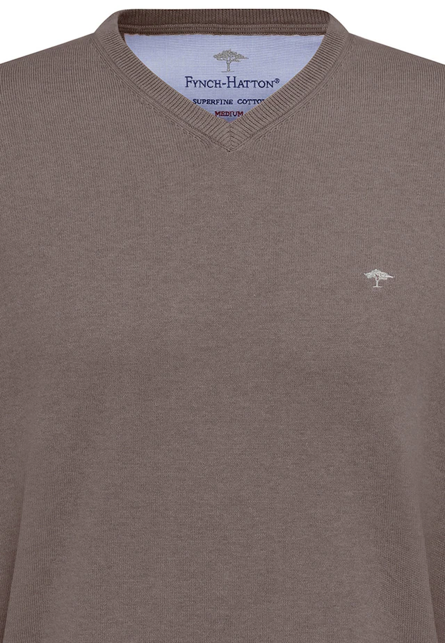 FYNCH-HATTON Strickpullover »FYNCH-HATTON Pullover mit V-Kragen« aus Baumwolle, mit V-Ausschnitt, bequeme Passform