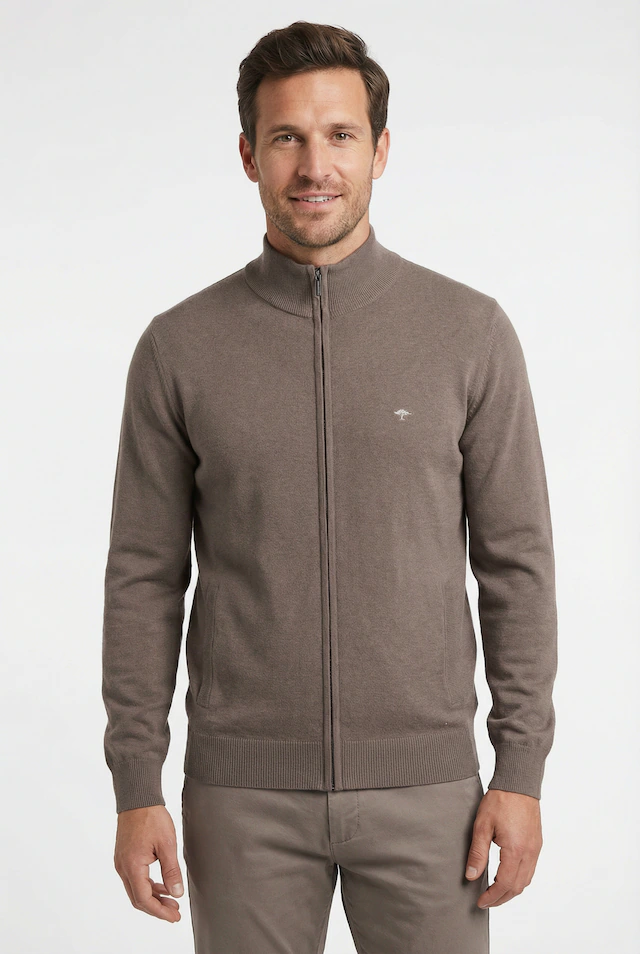 FYNCH-HATTON Strickjacke bequeme Passform, mit Stehkragen, mit Eingrifftaschen