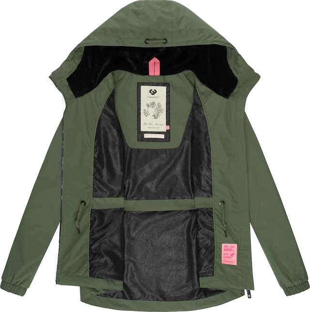 Ragwear Outdoorjacke »Danka« mit Kapuze Wasserdichte Übergangsjacke mit großer Kapuze