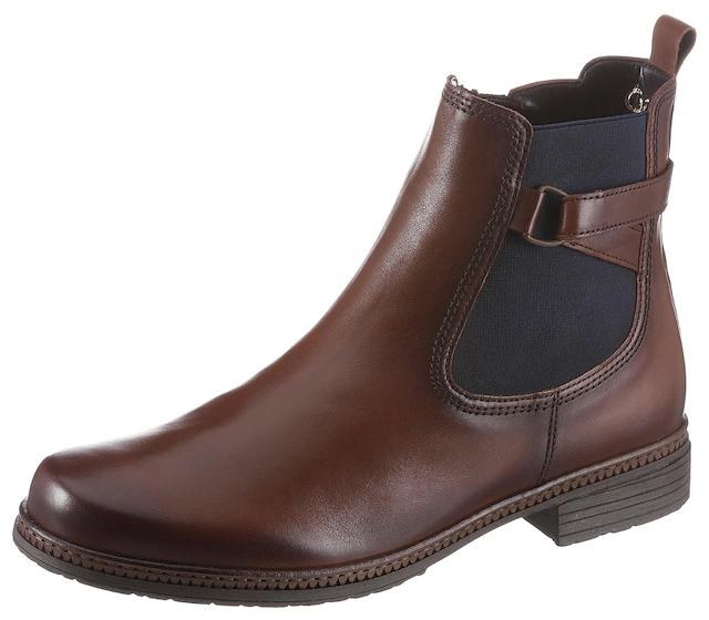 Gabor Chelseaboots , Blockabsatz, Stiefelette, Businessmode mit Stretcheinsatz
