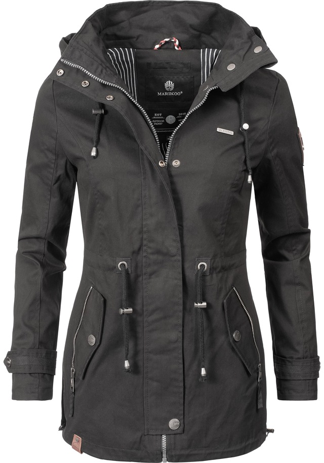 Marikoo Outdoorjacke »Nyokoo« mit Kapuze modische Baumwoll Übergangsjacke mit großer Kapuze