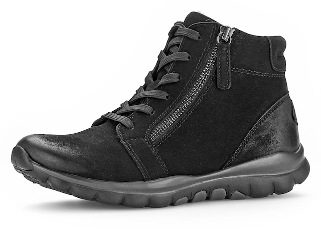 Gabor Schnürboots , Keilabsatz, Komfortboots mit profilierter Gummilaufsohle