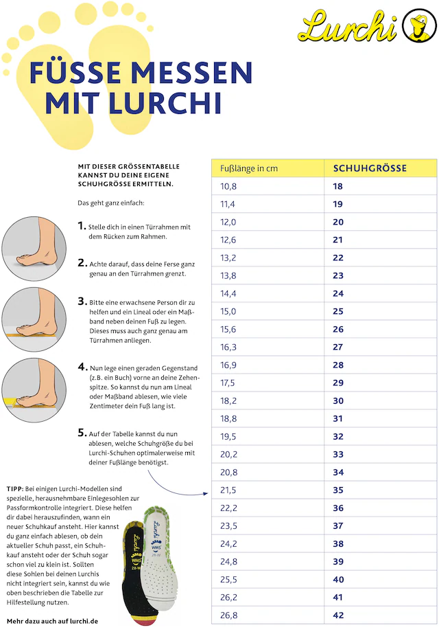 Lurchi Snowboots »Finn« Winterboots mit Schurwolle, Größenschablone zum Download