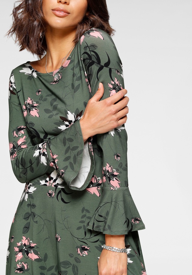 Laura Scott Jerseykleid festliche Anlässe, langes Kleid, elegant, aus Viskosemischung
