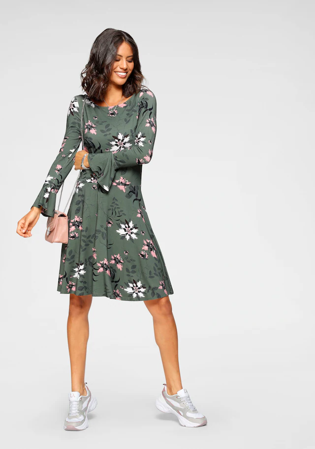 Laura Scott Jerseykleid festliche Anlässe, langes Kleid, elegant, aus Viskosemischung