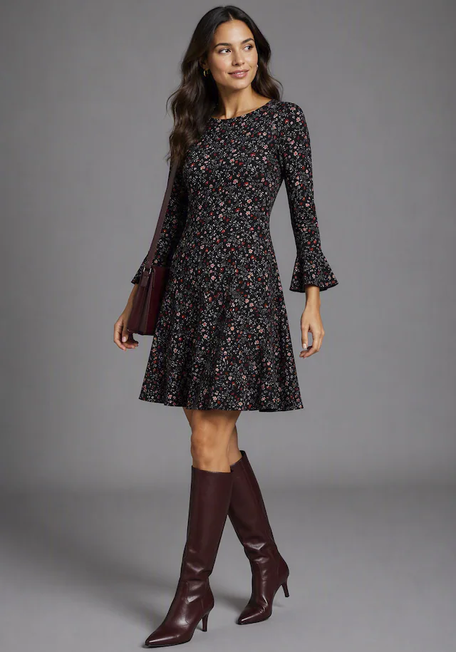 Laura Scott Jerseykleid festliche Anlässe, langes Kleid, elegant, aus Viskosemischung