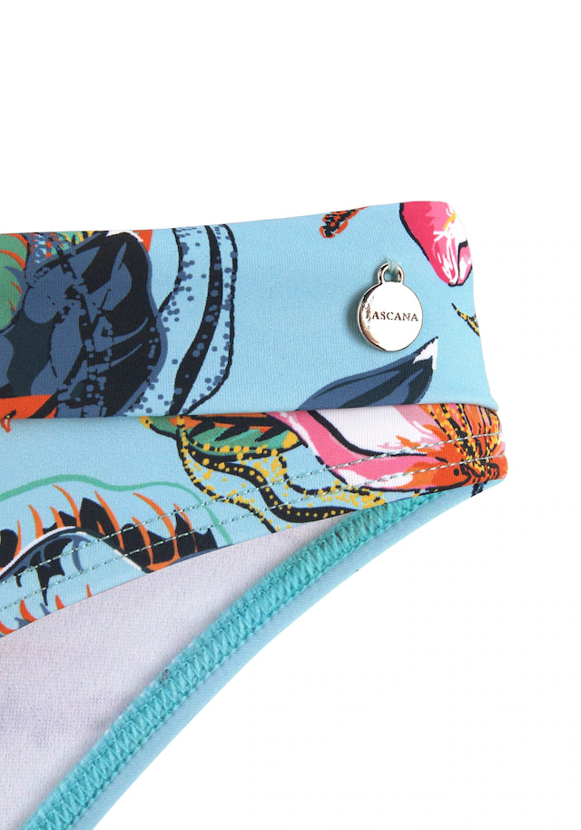 LASCANA Bikini-Hose »Malia« mit Umschlagbund mit tropischem Print
