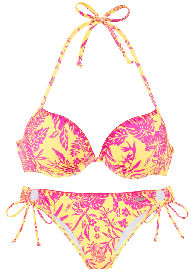 Venice Beach Push-Up-Bikini »Kensi« mit Kontrasthäkelkante