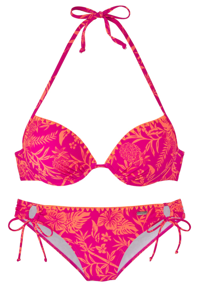 Venice Beach Push-Up-Bikini »Kensi« mit Kontrasthäkelkante