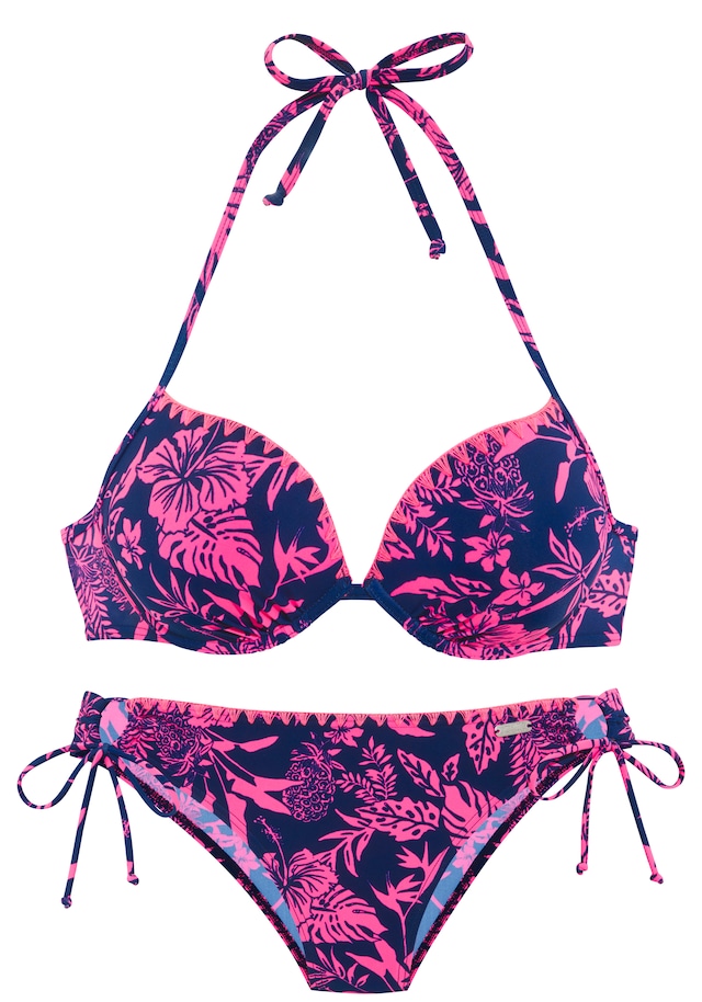 Venice Beach Push-Up-Bikini »Kensi« mit Kontrasthäkelkante