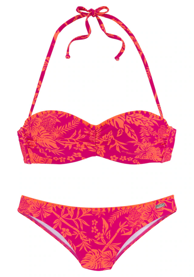 Venice Beach Bügel-Bandeau-Bikini »Kensi« mit kontrasfarbener Häkelkante