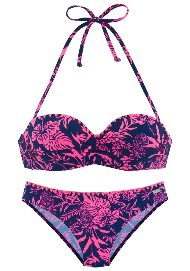 Venice Beach Bügel-Bandeau-Bikini »Kensi« mit kontrasfarbener Häkelkante