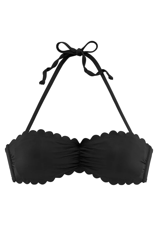 LASCANA Bandeau-Bikini-Top »Scallop« mit gelaserter Wellenkante