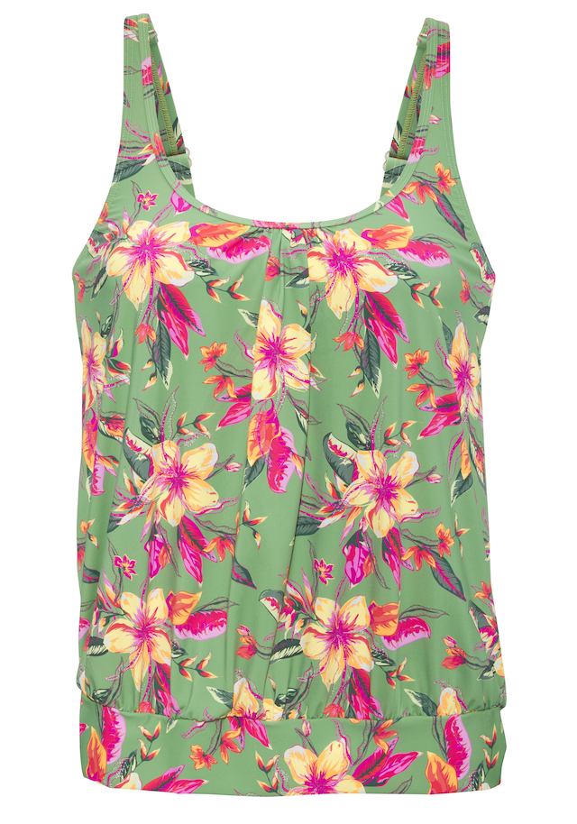 LASCANA Tankini-Top »Malia« mit lockerem Schnit und tropischem Print