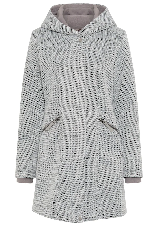 Polarino Strickmantel atmungsaktiv und wärmeisolierend. Strickoptik außen, Fleece innen.