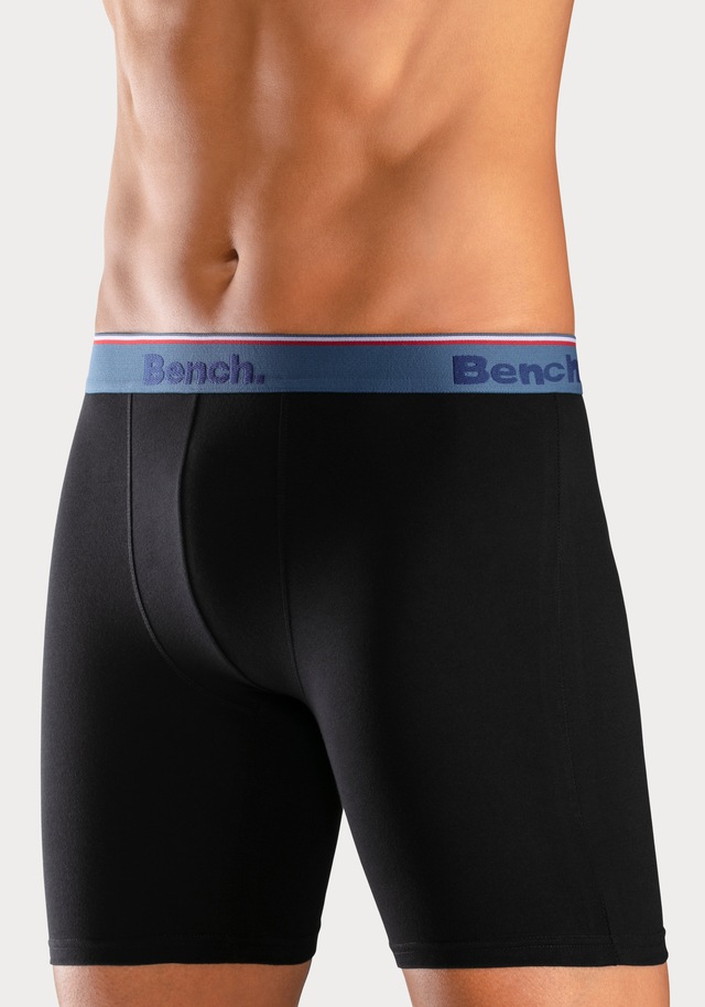 Bench. Langer Boxer Packung, 4 Stk. Boxershorts mit langem Bein, schmalen Streifen und Logo im Bund