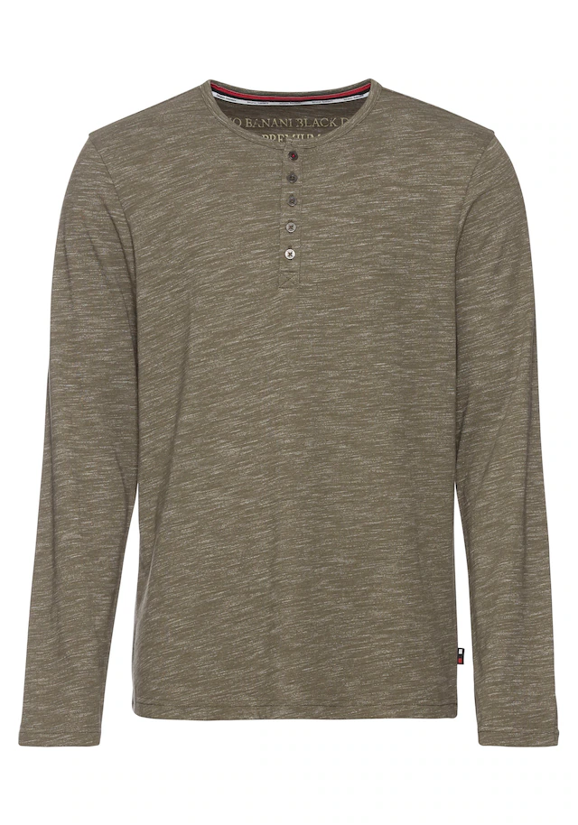 Bruno Banani Langarmshirt »mit exklusiver Melange-Optik« Henley-Shirt mit markanter Knopfleiste