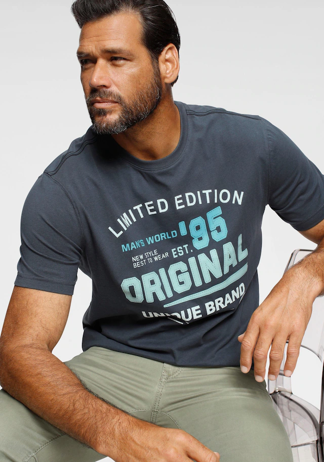 Man's World T-Shirt Kurzarm, für die Freizeit, aus Baumwolle
