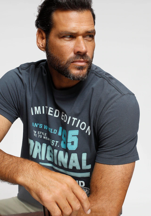 Man's World T-Shirt Kurzarm, für die Freizeit, aus Baumwolle