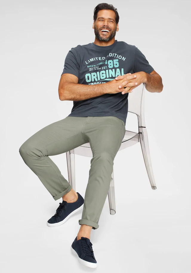 Man's World T-Shirt Kurzarm, für die Freizeit, aus Baumwolle