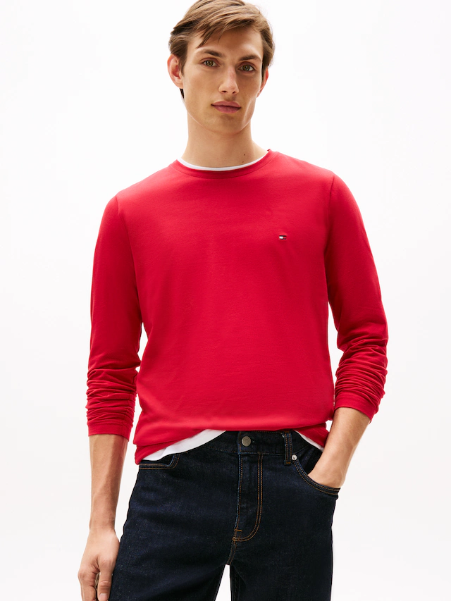 Tommy Hilfiger Langarmshirt »STRETCH SLIM FIT LONG SLEEVE« aus Baumwollstretch
